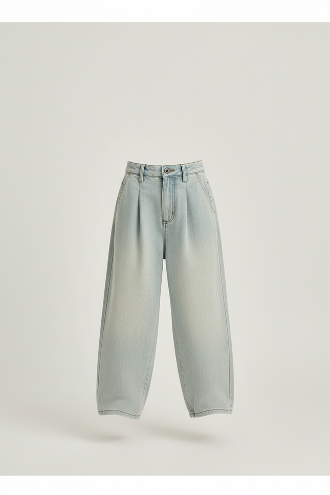 Pantalon Baggy Jean Clair Ample Décontracté Fille - Bleu - vue 3