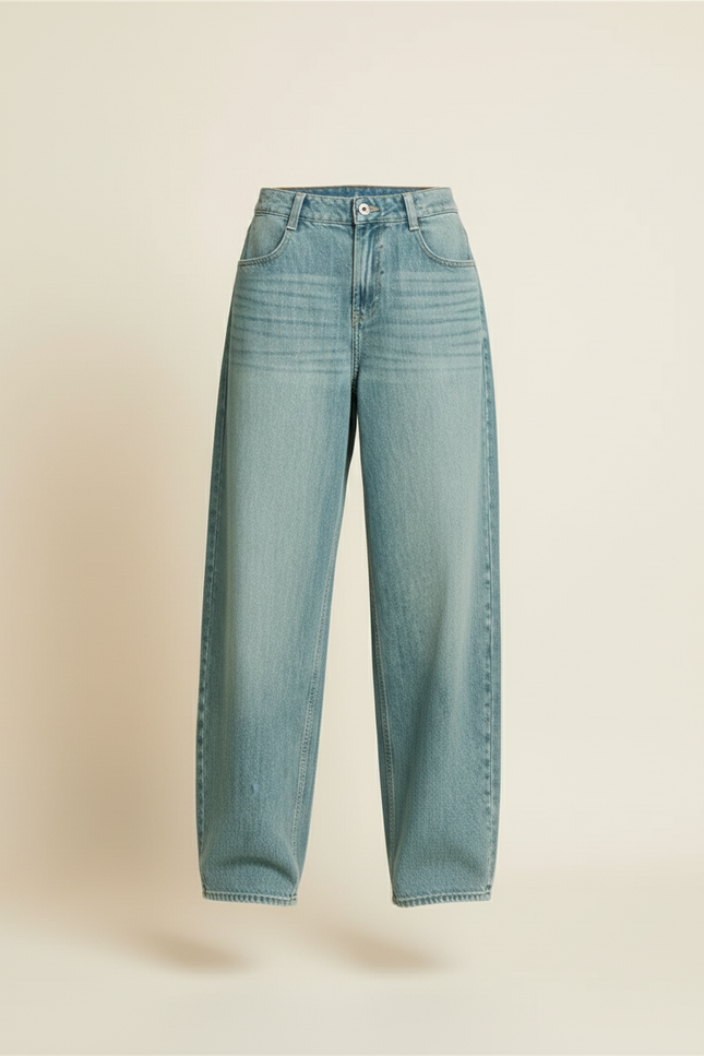 Pantalon Baggy Bleu Clair Denim Ample Large Vintage - Jean - vue 3