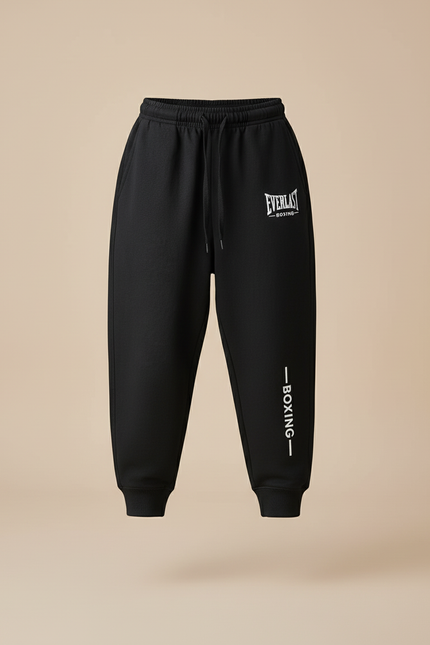 Pantalon Baggy Noir Cordon Imprimé Molleton Enfant - vue 3