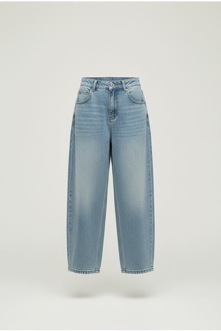 Pantalon Baggy Denim Ample Décontracté Fille - Bleu Jean - vue 3