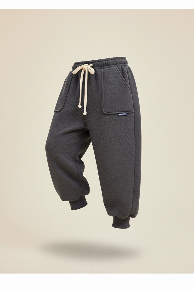 Pantalon Baggy Gris Foncé Molletonné Confortable Garçon - vue 3
