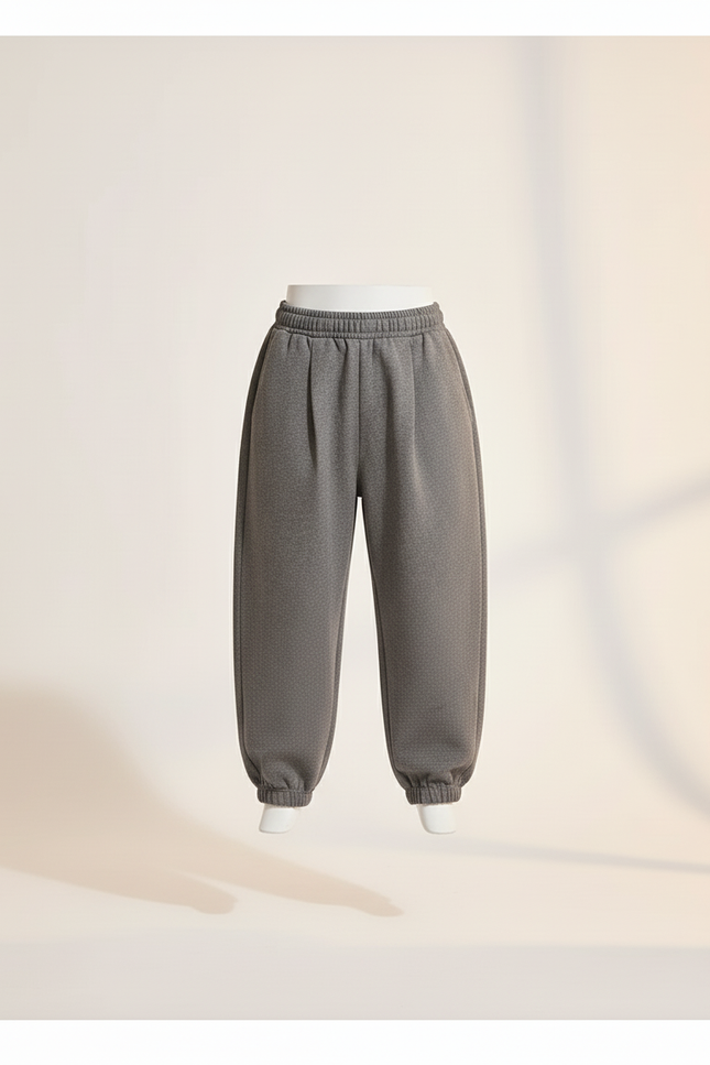 Pantalon Baggy Gris Chiné Ample Décontracté Garçon - Molleton - vue 3