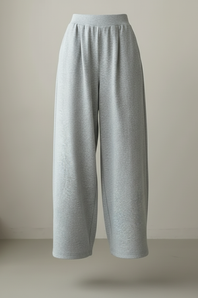 Pantalon Baggy Gris Ample Cordon Décontracté Femme - Molleton - vue 3