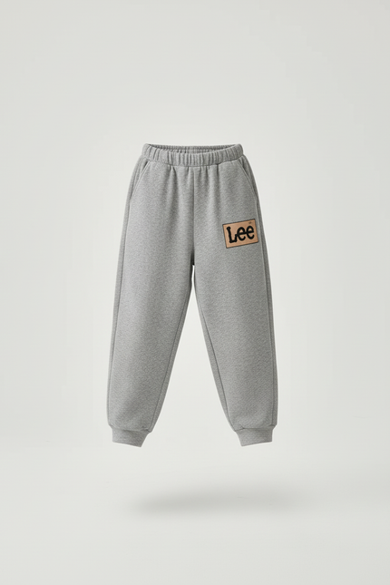 Pantalon Baggy Gris Molletonné Logo Confortable Enfant - vue 3
