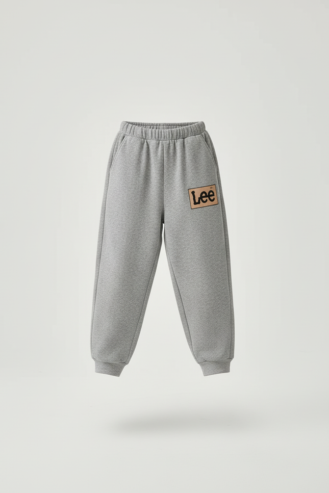 Pantalon Baggy Gris Molletonné Logo Confortable Enfant - vue 3