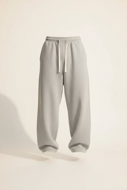 Pantalon Baggy Gris Molleton Ample Homme Décontracté - vue 3