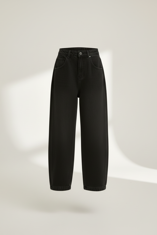 Pantalon Baggy Noir Ample Coton Pour Fille - Jean - vue 3