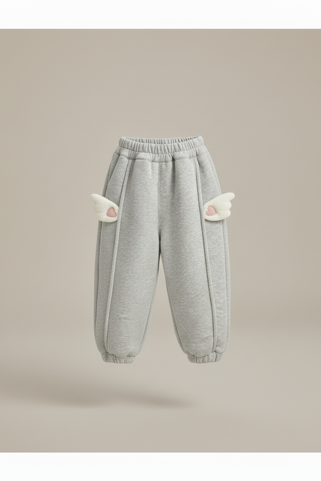 Pantalon Baggy Gris Molleton Ample Hiver Enfant - vue 3