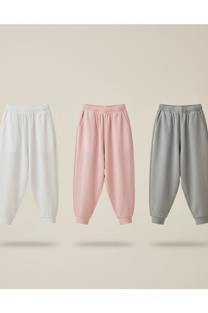 Pantalon Baggy Coton Ample Confortable Enfant - Blanc - vue 3