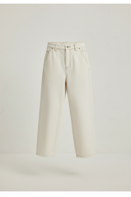 Pantalon Baggy Beige Denim Ample Décontracté Fille - Jean - vue 3