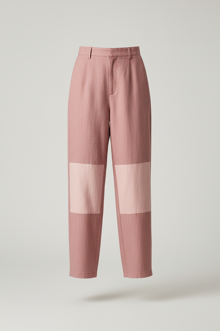 Pantalon Baggy Rose Bicolore Ample Décontracté Femme - Coton - vue 3