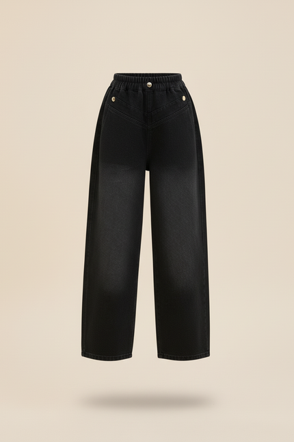 Pantalon Baggy Noir Dégradé Ample Denim Enfant - Jean - vue 3