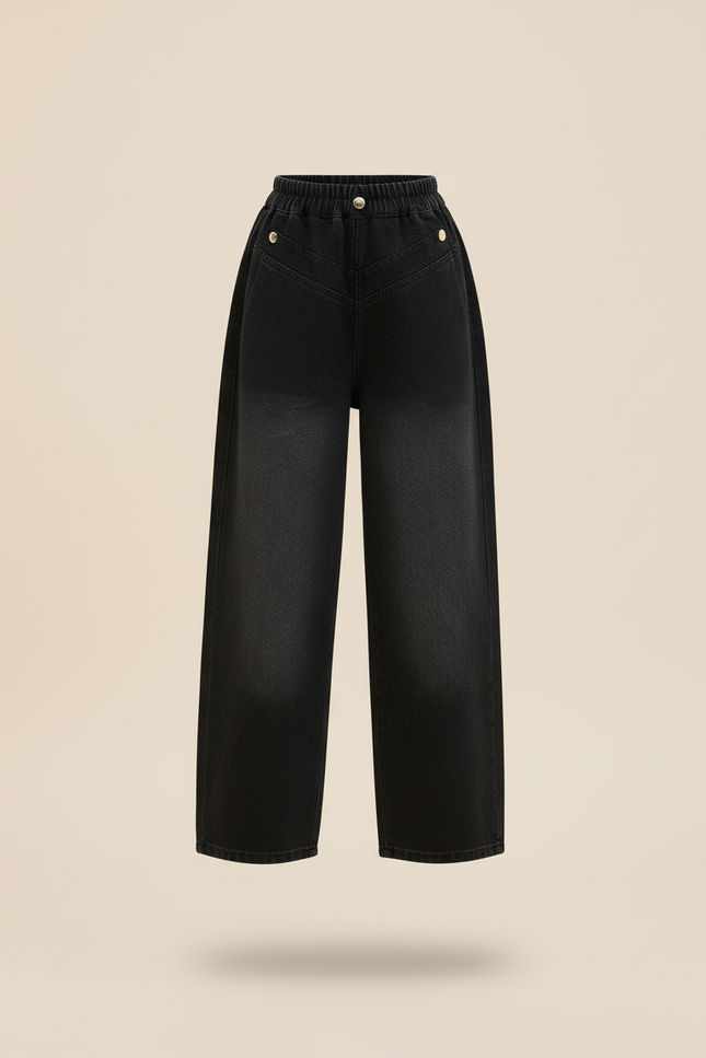 Pantalon Baggy Noir Dégradé Ample Denim Enfant - Jean - vue 3
