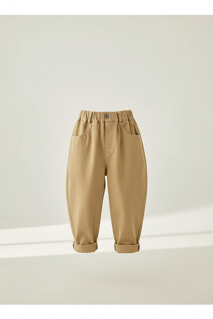 Pantalon Baggy Kaki Ample Coton Décontracté Garçon - vue 3