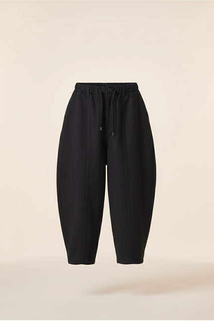 Pantalon Baggy Noir Ample Décontracté Garçon - Lin - vue 3