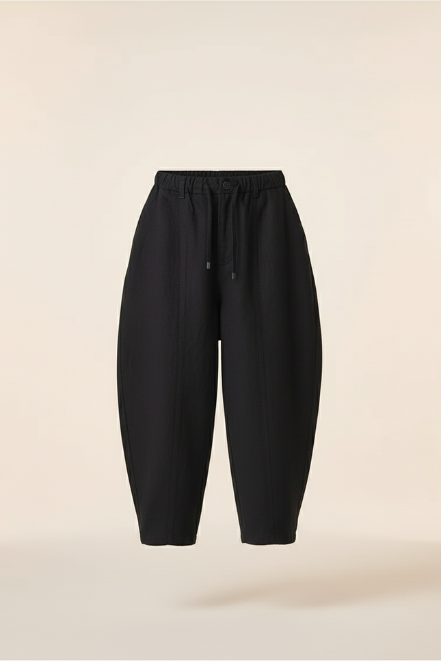 Pantalon Baggy Noir Ample Décontracté Garçon - Lin - vue 3