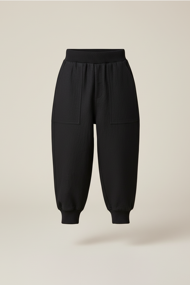 Pantalon Baggy Noir Ample Décontracté Enfant Sport - Maille - vue 3