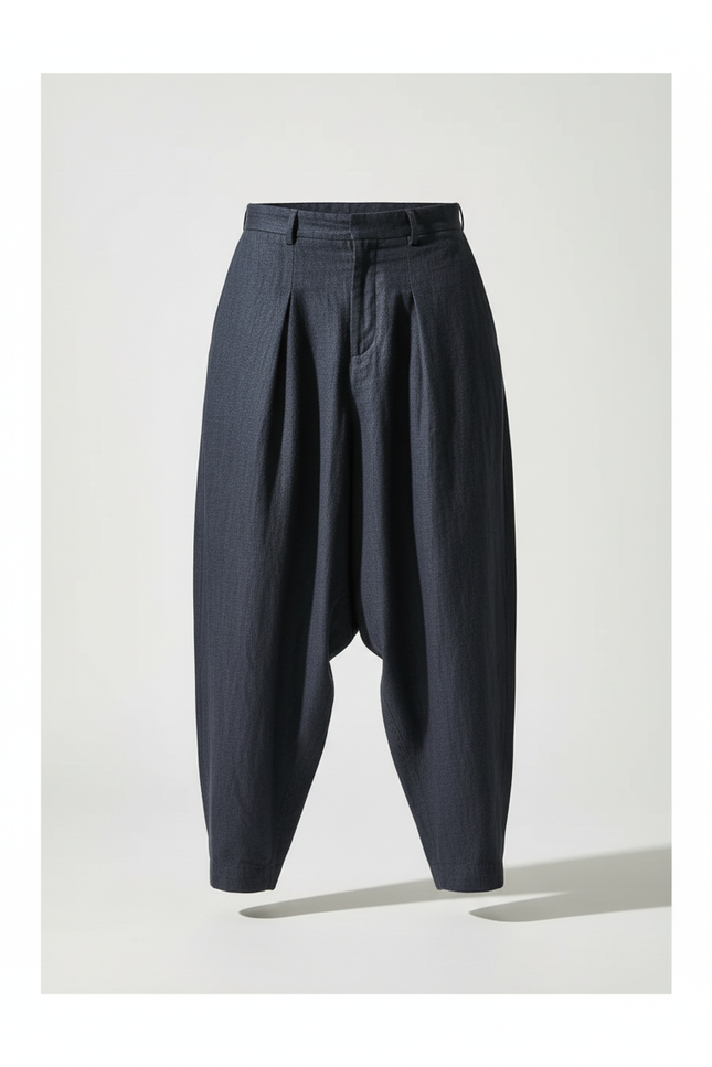 Pantalon Baggy Japonais - Marine Lin - vue 3