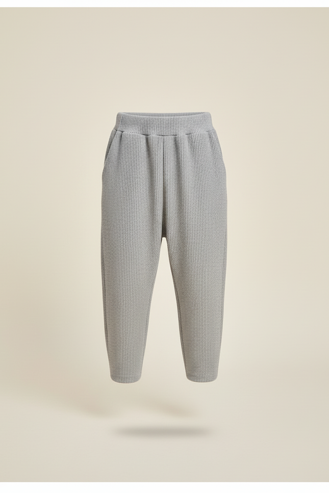 Pantalon Baggy Garçon Gris Jogging Coton Streetwear - Maille - vue 3