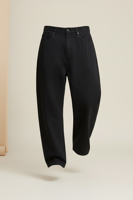 Pantalon Baggy Noir Ample Coton Décontracté Homme - Jean - vue 3