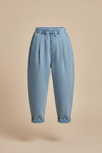Pantalon Baggy Denim Ample Léger Fille - Bleu Jean - vue 3