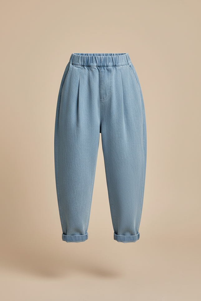 Pantalon Baggy Denim Ample Léger Fille - Bleu Jean - vue 3