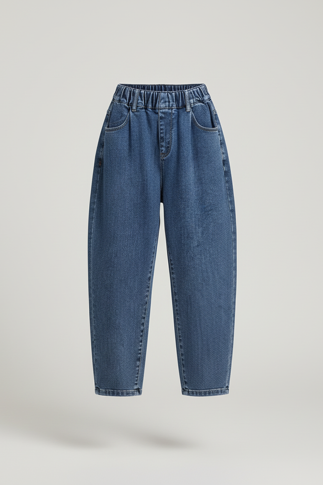 Pantalon Baggy Jean Bleu Taille Élastique Enfant - vue 3