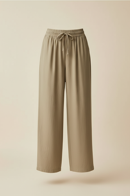 Pantalon Baggy Kaki Lin Fluide Ample Femme - vue 3