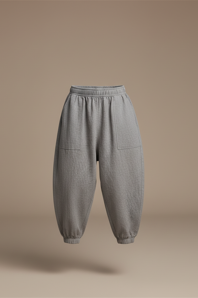 Pantalon Baggy Gris Lin Ample Décontracté Garçon - vue 3