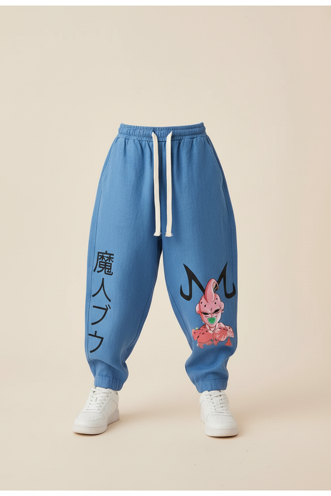 Pantalon Baggy Bleu Majin Buu Ample Coton Enfant - Jean - vue 3