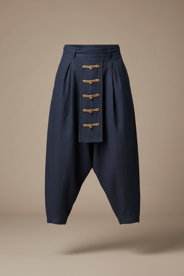 Pantalon Baggy Vintage - Marine Lin - vue 3