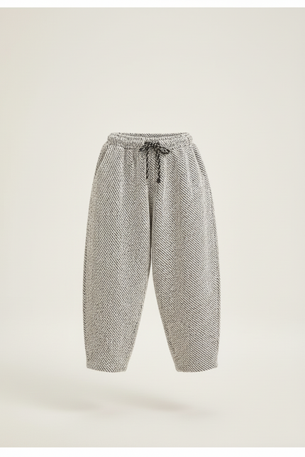 Pantalon Baggy Tweed Noir Blanc Ample Enfant - Multicolore - vue 3