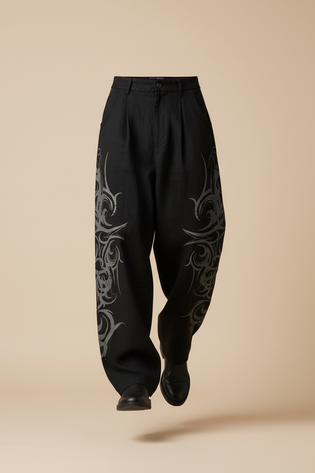 Pantalon Baggy Hip Hop - Noir Toile - vue 3