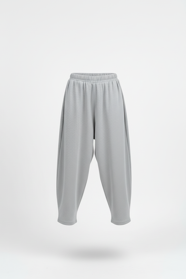 Pantalon Baggy Gris Ample Confortable Fille - Maille - vue 3