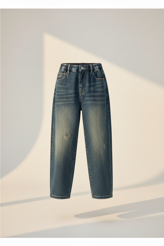 Pantalon Baggy Jean Bleu Denim Ample Enfant - vue 3