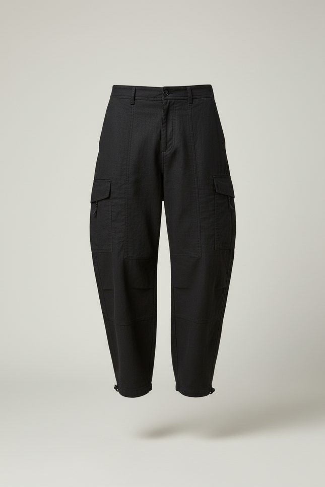 Pantalon Baggy Noir Cargo Décontracté Homme Multi-poches - Toile - vue 3