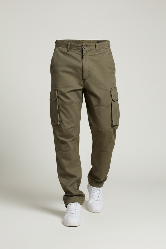 Pantalon Baggy Kaki Coton Ample Cargo Décontracté Homme - Toile - vue 3