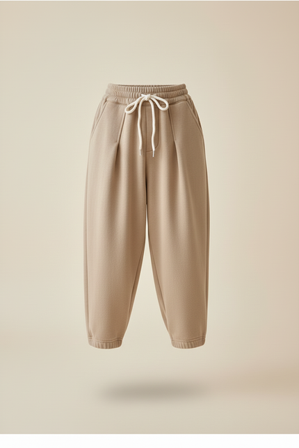 Pantalon Baggy Beige Coton Molletonné Ample Enfant - vue 3