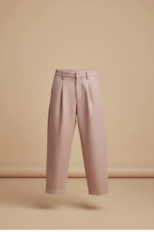 Pantalon Baggy Rose Saumon Lin Plissé Enfant - vue 3