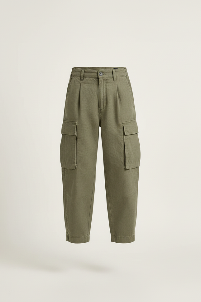 Pantalon Baggy Kaki Cargo Plissé Décontracté Garçon - Lin - vue 3