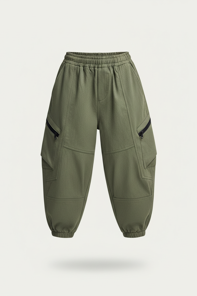 Pantalon Baggy Kaki Coton Cargo Ample Garçon - vue 3