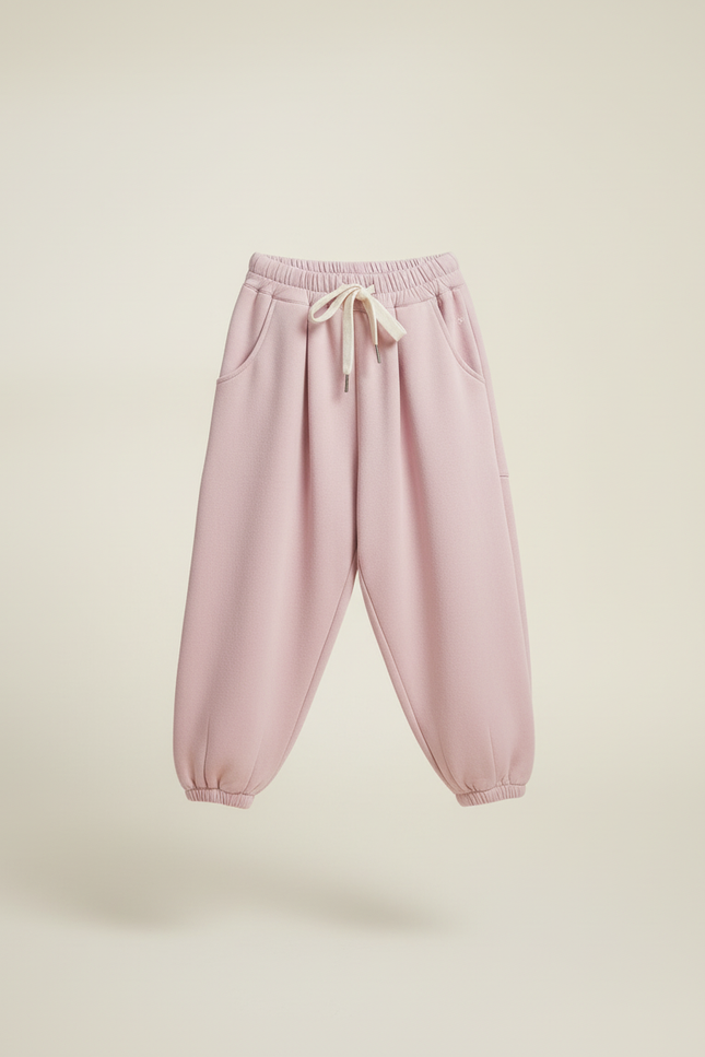Pantalon Baggy Rose Molletonné Ample Décontracté Enfant - vue 3