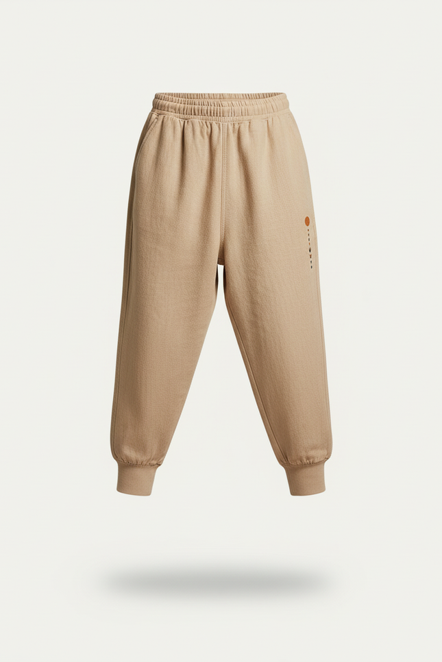 Pantalon Baggy Beige Coton Ample Imprimé Enfant - Molleton - vue 3