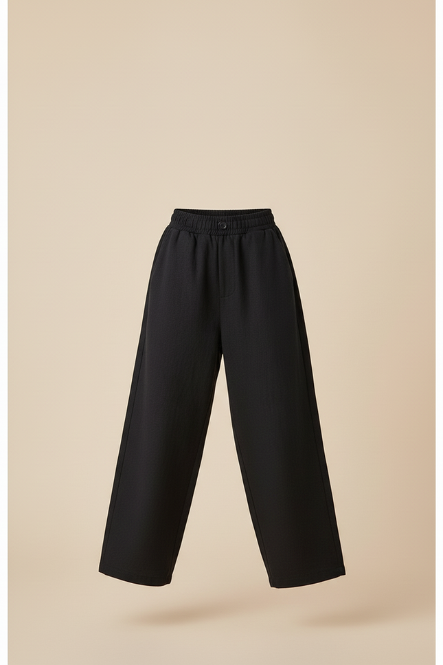Pantalon Baggy Noir Ample Coton Enfant Fille - Lin - vue 3