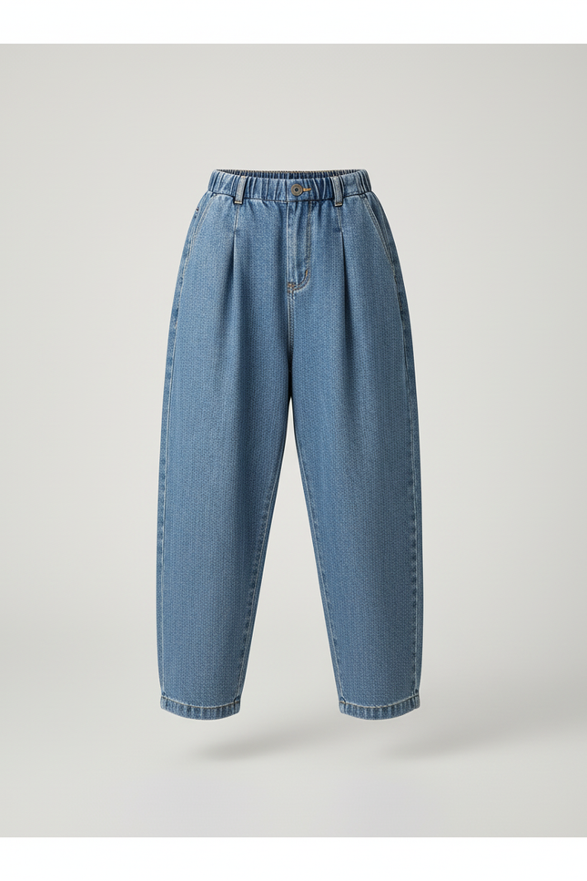 Pantalon Baggy Jean Bleu Ample Fille - vue 3