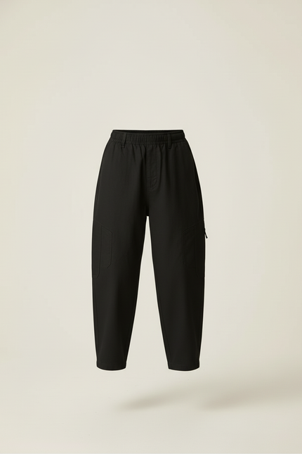 Pantalon Baggy Noir Ample Coton Cargo Enfant - vue 3