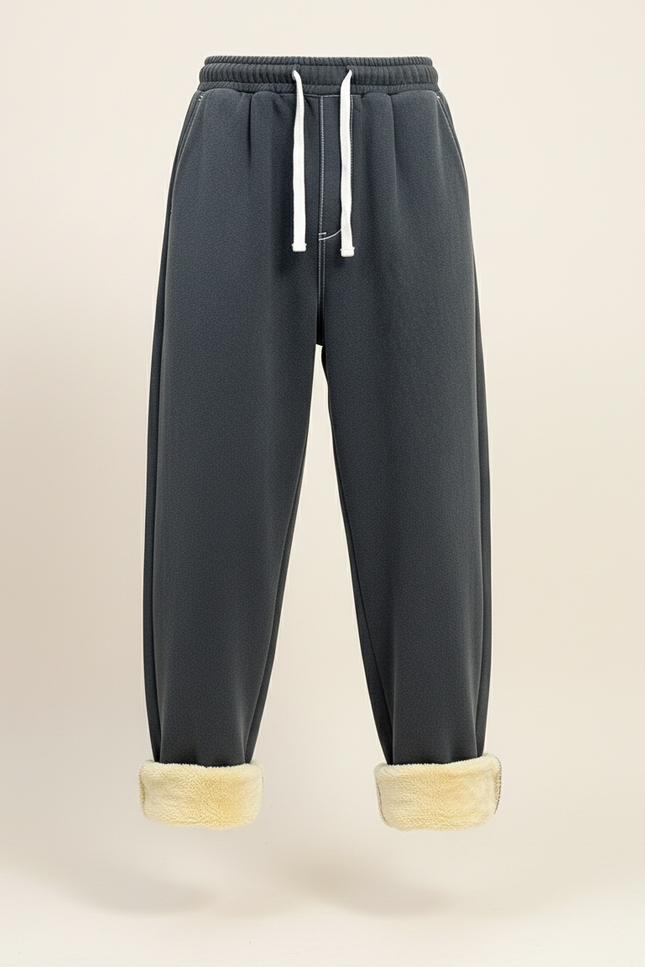 Pantalon Baggy Gris Foncé Molletonné Doublé Chaud Homme - vue 3