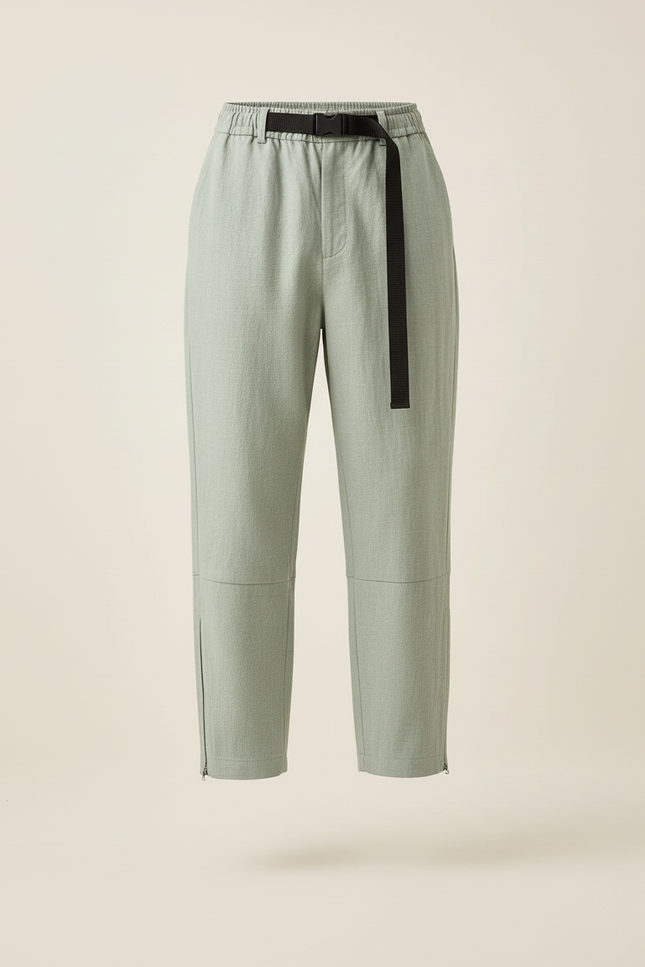 Pantalon Baggy Vert Menthe Ample Décontracté Homme - Lin - vue 3