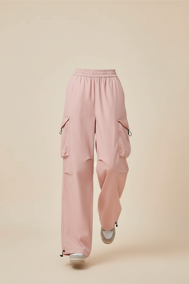 Pantalon Baggy Rose Cargo Ample Femme - Polyester - vue 3
