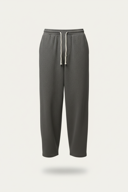 Pantalon Baggy Gris Foncé Ample Molletonné Décontracté - vue 3